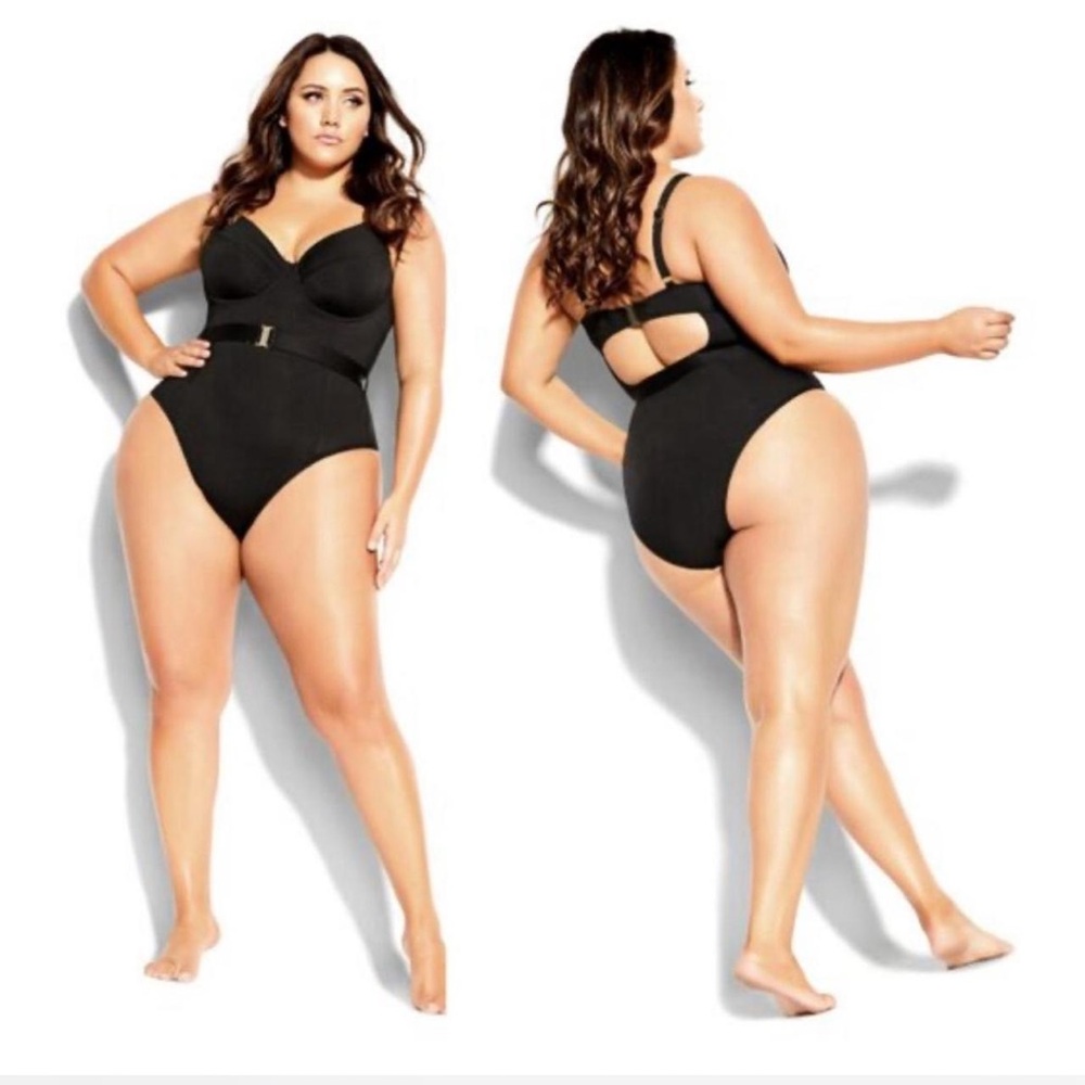NWT City Chic Elegant Black Women's Swimsuit
